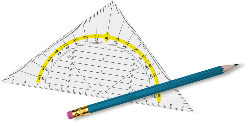 Icon mit Geodreieck und Bleistift als Hinweis zur Karriereseite