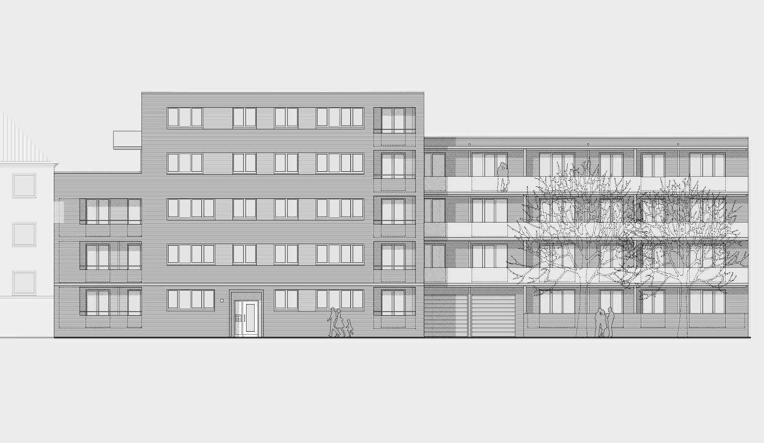 Architekturzeichnung - Diese Zeichnung zeigt ein Bauprojekt für Kapitalanleger in Hamburg Altona - Kühnehöfe